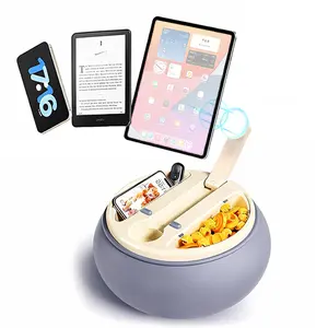 GaNinno Magnetic Kindle/ Tablet Pillow Stand for Bed Reading | Washable Lap Tablet Holder with Adjustable Magnetic Arm & Storage Compartment with Magnetic Lid | Universal Fit for Kindle, iPad, Phone & Tablets