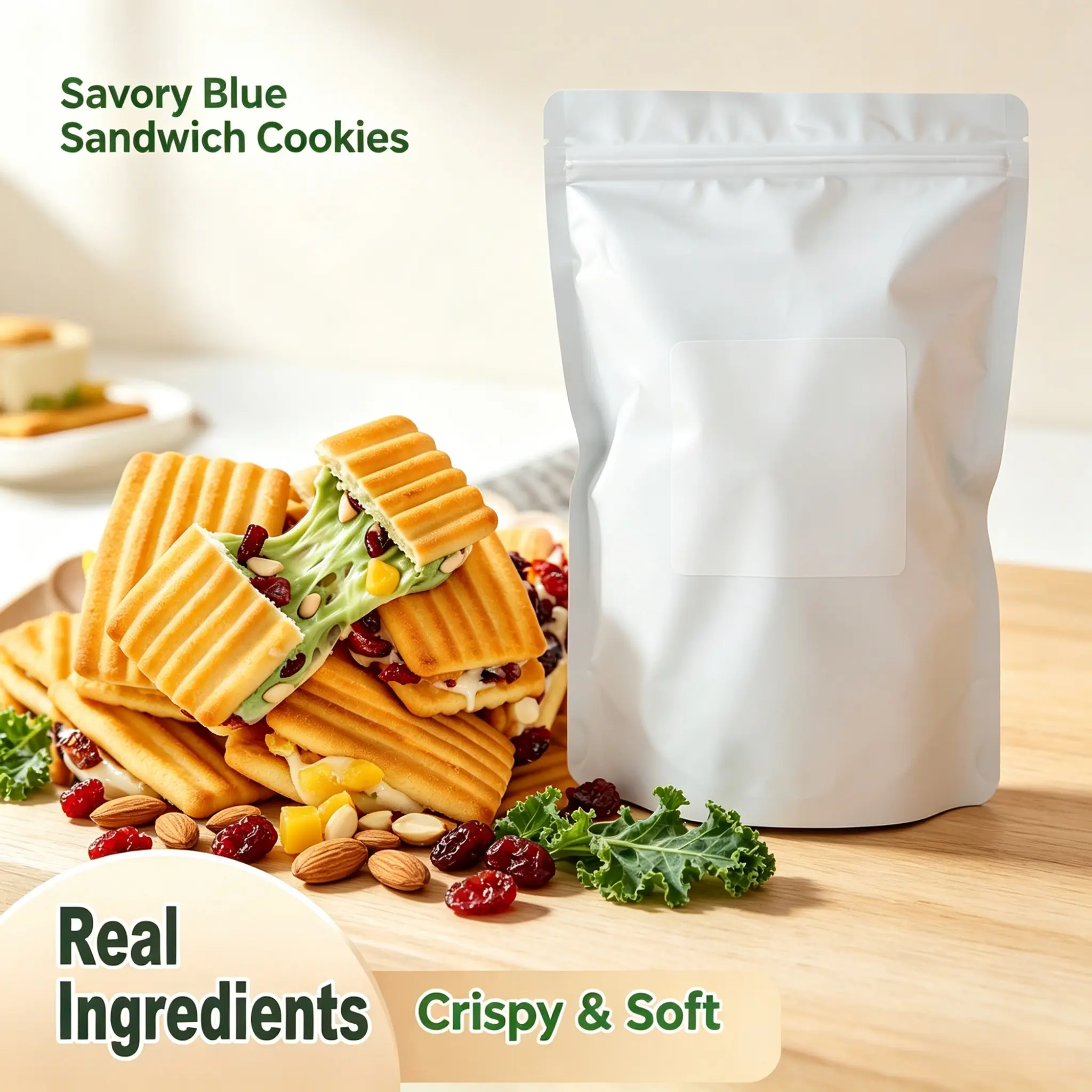 Light Crunch Kale Milk Butter Bobo Cookies, On-The-Go Healthy Treats