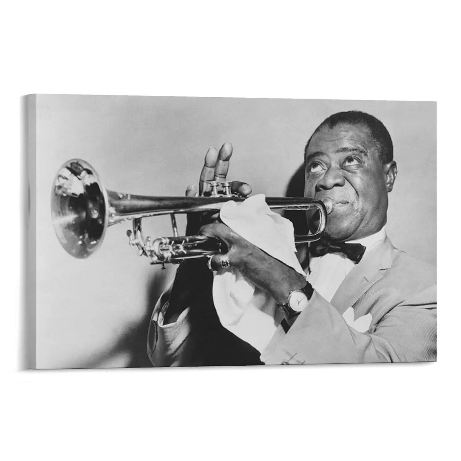 Louis Daniel Armstrong Photograph Print - Customizable Multi-Size Modern Home Decor Canvas Wall Art, Room Decor for Bedroom, Garden, Bar Gift, Decoration