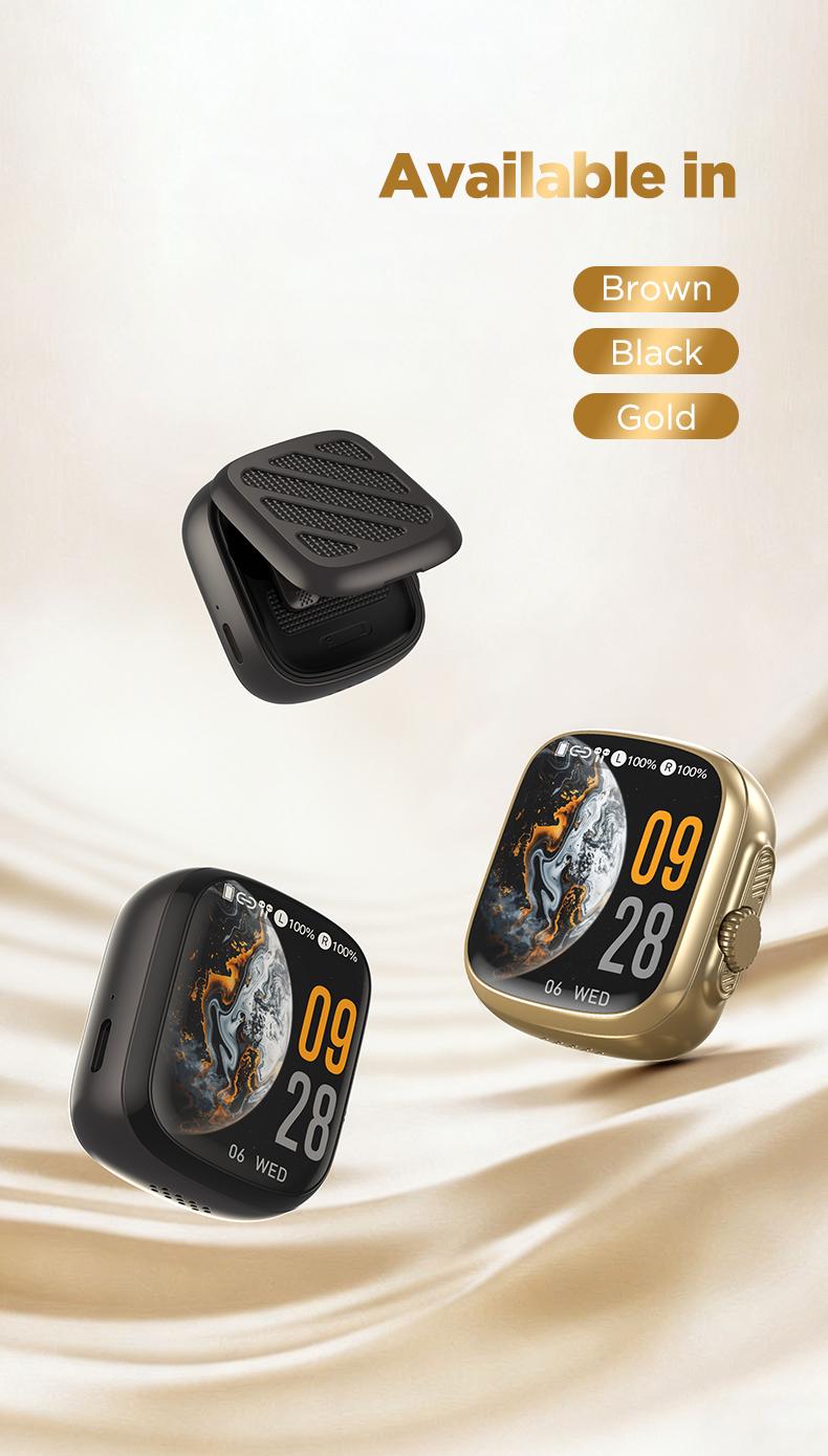 HTC NE72 Wireless Smart Screen Earbuds, Switch Bluetooth Name to Change Earbuds/Speaker Mode, Translation Earbuds, Two Touch Modes: Music Control & TikTok Scroll/Like