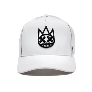 White Trucker Hat – Mesh Back, Curved Visor Cap