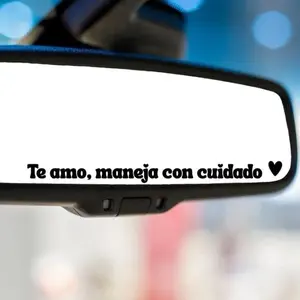 4PCs Te amo maneja con cuidado Inspirational Message Decal ,panish Te amo maneja con cuidado Rear View Mirror Sticker, I Love You Drive Safe Waterproof