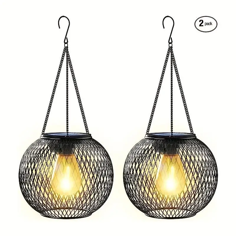 Solar Hanging Light for Home Decor, Patio Decorations Outdoor, Solar Lights Lamp, Hanging Solar Lanterns Waterproof, Outdoor Retro Bulb Hanging Light,