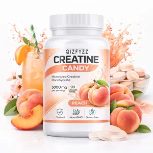 Creatine Chews 5000mg – Peach Flavor | Micronized Creatine Monohydrate, 90 Chewable Tablets | Energy, Strength & Workout Performance | No Mixing Required