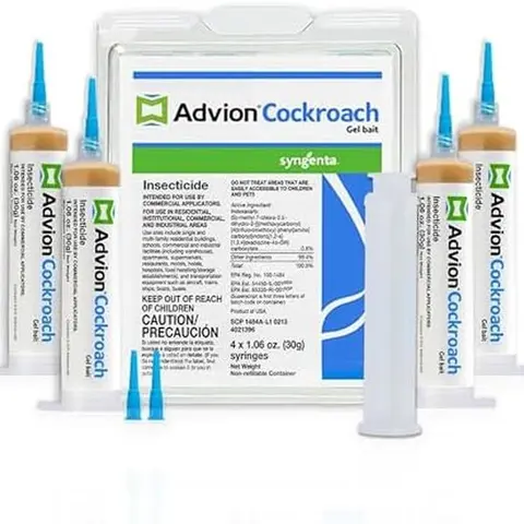 Advion Cockroach Gel Bait, 4 Tubes x 30-Grams, 1 Plunger and 2 Tips, German Roach Insect Pest Control, Indoor and Outdoor Use, Roach Killer Gel for American, German and Other Major Cockroach Species