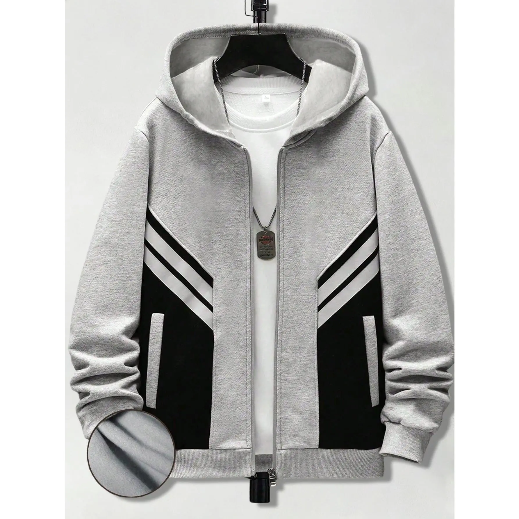 Boys' Youth Hoodie Fleece Zipper Cardigan Hooded Sweatshirt Trendy Fashion Everyday School Commuter Versatile Casual Vintage Street Spring Autumn Winter Size 8-16 Y B2701