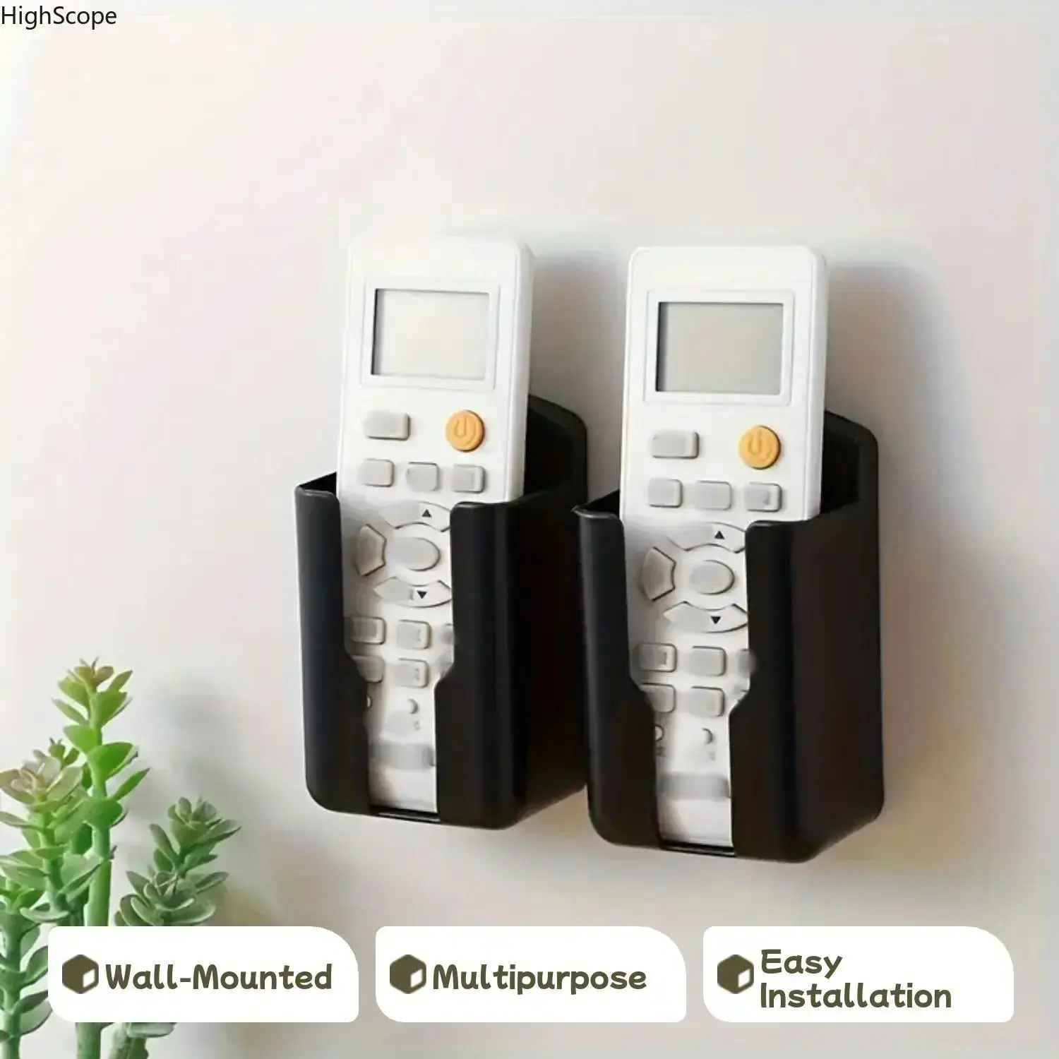 2PCS Wall Mount Remote Holder, No Drill Space-Saving Organizer