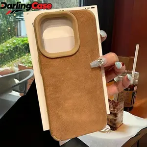 DarlingCase Vintage Lambskin Suede iPhone 17 Pro Max Case, Matte Faux Leather Shockproof Cover – Soft Touch, Retro Luxe Feel, Built for Everyday Style