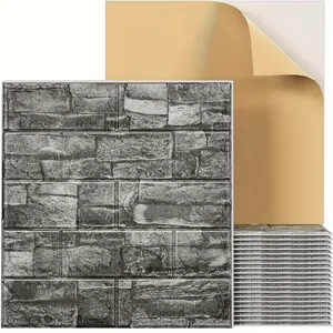 New 20/40PCS Premium 3D Wall Panels - High-Definition Peel and Stick Brick Wallpaper - Durable XPE Foam with Realistic Texture - Attractive Black Finish - Easy Self-Adhesive Installatio