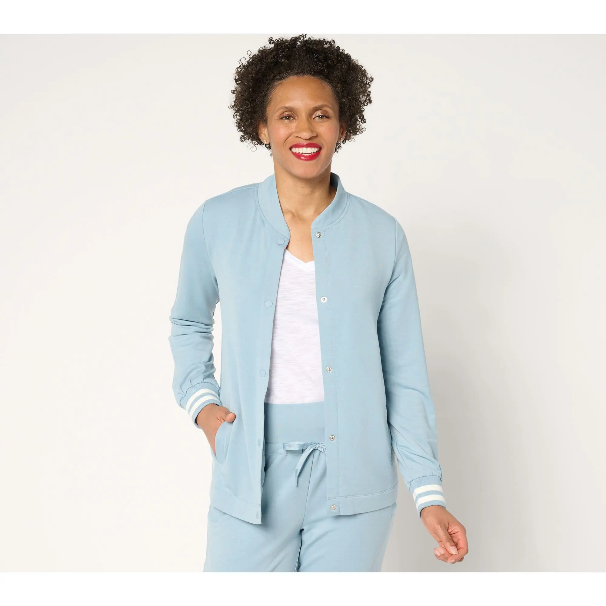 Cuddl Duds Lightweight Comfort Bomber Cardigan