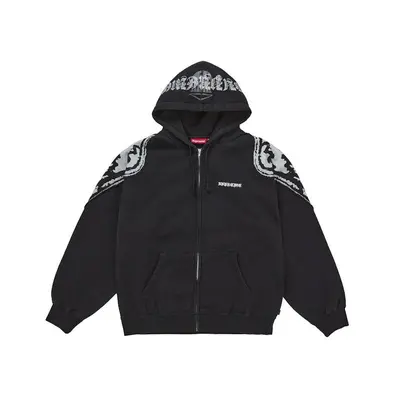Supreme Big Logo Zip Up Hooded Sweatshirt in The Woodland Camo
