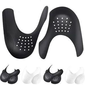 Crease Protectors Suitable for Most Sneakers, 4 Pairs Crease Protectors for Jordan 1, Air Force 1, and Dunk Low; Men's 7.5-12/ Women's 5-8.5 (Black+White, Men's US Size 7.5-12)