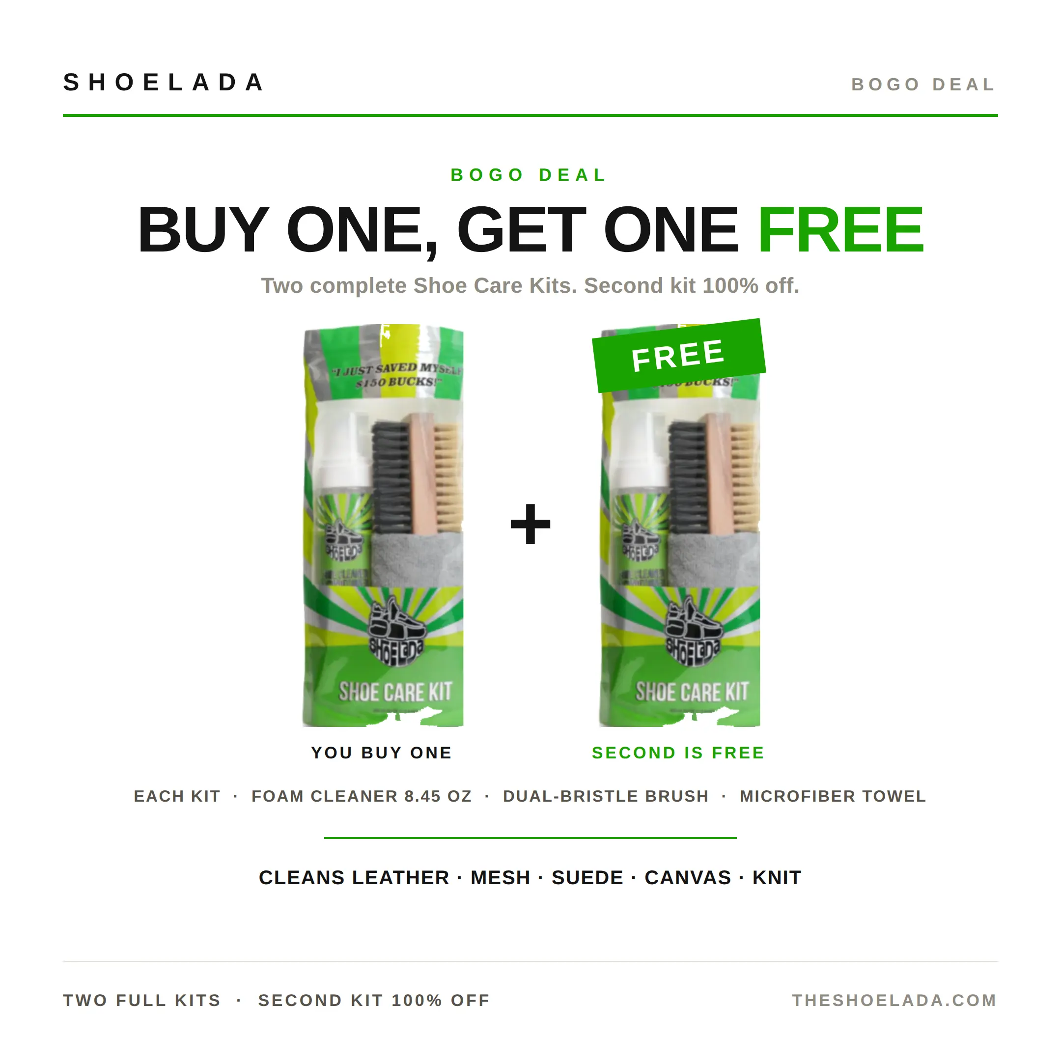 SHOELADA- SHOE CARE KIT BOGO FREE