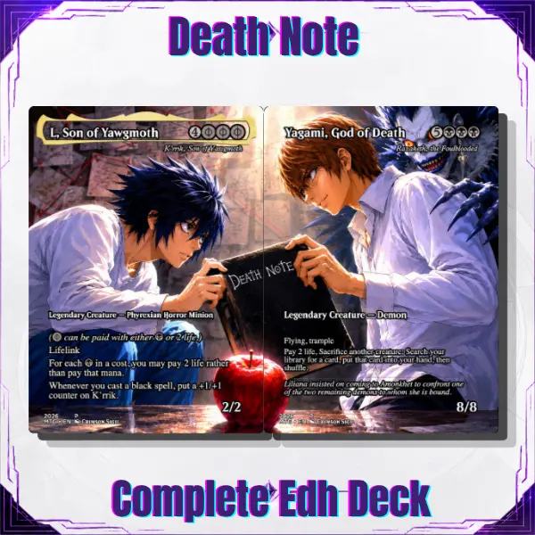 MTG Commander Decks Killer By Note 100 Cards Proxy Anime Waifu Tokens Custom Fantasy Card Deck