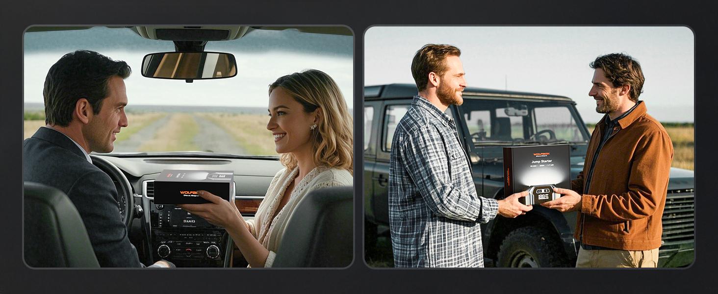 WOLFBOX 2000A Jump Starter 12000mAh Battery Jumper Starter Portable with LED Display 12V Car Battery Jump Starter Pack for 7L Gas 6L Diesel Engines with Booster LED Light Jumper Cables Lifetime Warranty