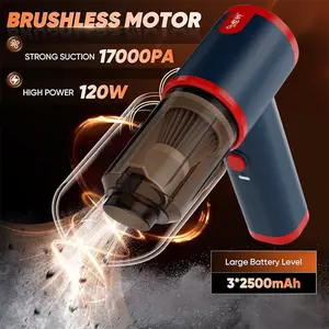 G01 Cordless Handheld Vacuum Powerful Multi-Purpose Cleaner Portable Rechargeable Mini Vacuum with Attachments 17000PA Suction 120W Power 3x2500mAh Battery for Car clean & Home Cleaning stuff