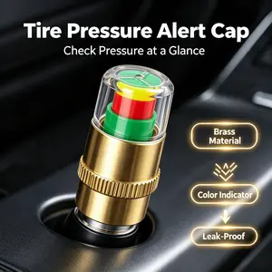 Visible Real-Time Tire Pressure Warning Valve Caps, Clear Visual Tire Pressure Monitoring Detector Caps, Anti-Leak Universal Safety Caps Fit Car Truck SUV Motorcycle Bike, Essential Road Driving Auto Safety Gadgets, Tool-Free Quick Simple Installation