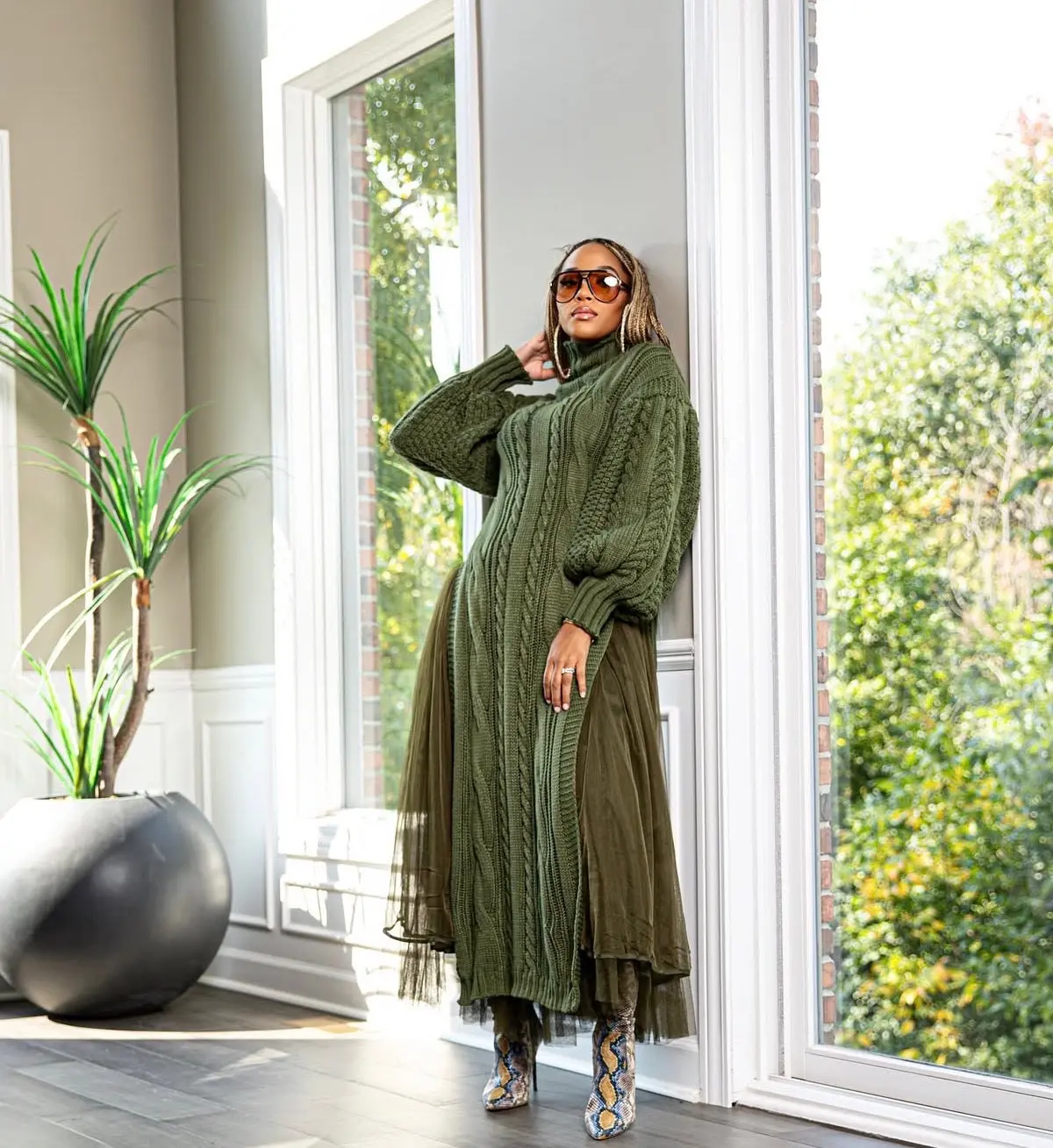Mock Neck Knit Sweater Dress Set. - TikTok Shop