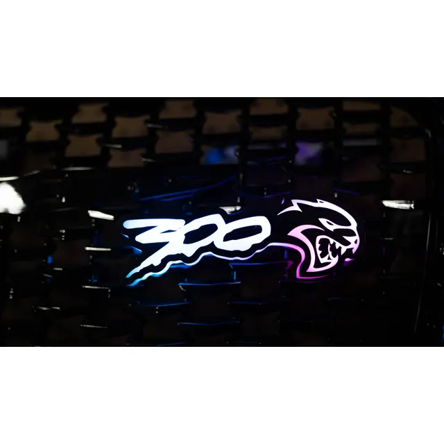 Habibis Carbon Flow Series 300 RGB Chasing Cat Front Emblem Lights for MOPAR Chrysler Vehicles, App-Controlled, Weather-Resistant, OEM-Fit Plug-and-Play, Car Stickers, Car Decals