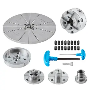 【Summervibes】VEVOR KP965 Lathe Chuck, 4-Jaw 3.75" Diameter, Metal Lathe Chuck Turning Machine Accessories with 5 Sets of Jaws, Self-centering Tool, for Precision Machining, Grinding Machines, Milling Machines