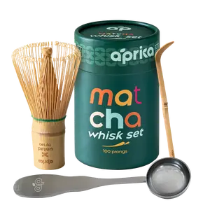 Matcha Bamboo Whisk Set - Includes Bamboo Whisk, Tea Spoon & Measuring Tape - Ideal for Tea Brewing