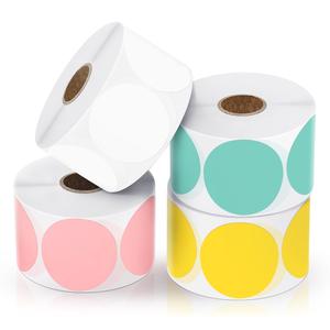 JADENS 2 Inch Round Direct Thermal Sticker Label, Self-Adhesive & Waterproof Label for DIY Logo, BPA & BPS Free, 750 Labels/Roll