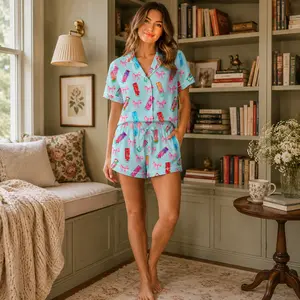 Alani Pajamas Set, Alani Energy Drink Sleepwear, Satin Loungewear For Women, Alani Lover Gift For Her