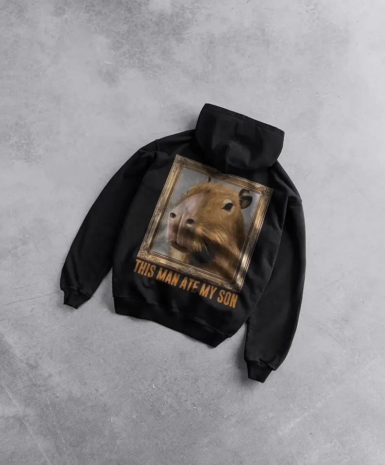 Funny Capybara Graphic Hoodie, Vintage Capybara Hoodie, Nostalgia Gag Hoodie, Unisex Adult Cute Sweatshirt, Funny Gifts, Meme hoodie Unisex Graphic T-shirt Sweartshirt Hoodie