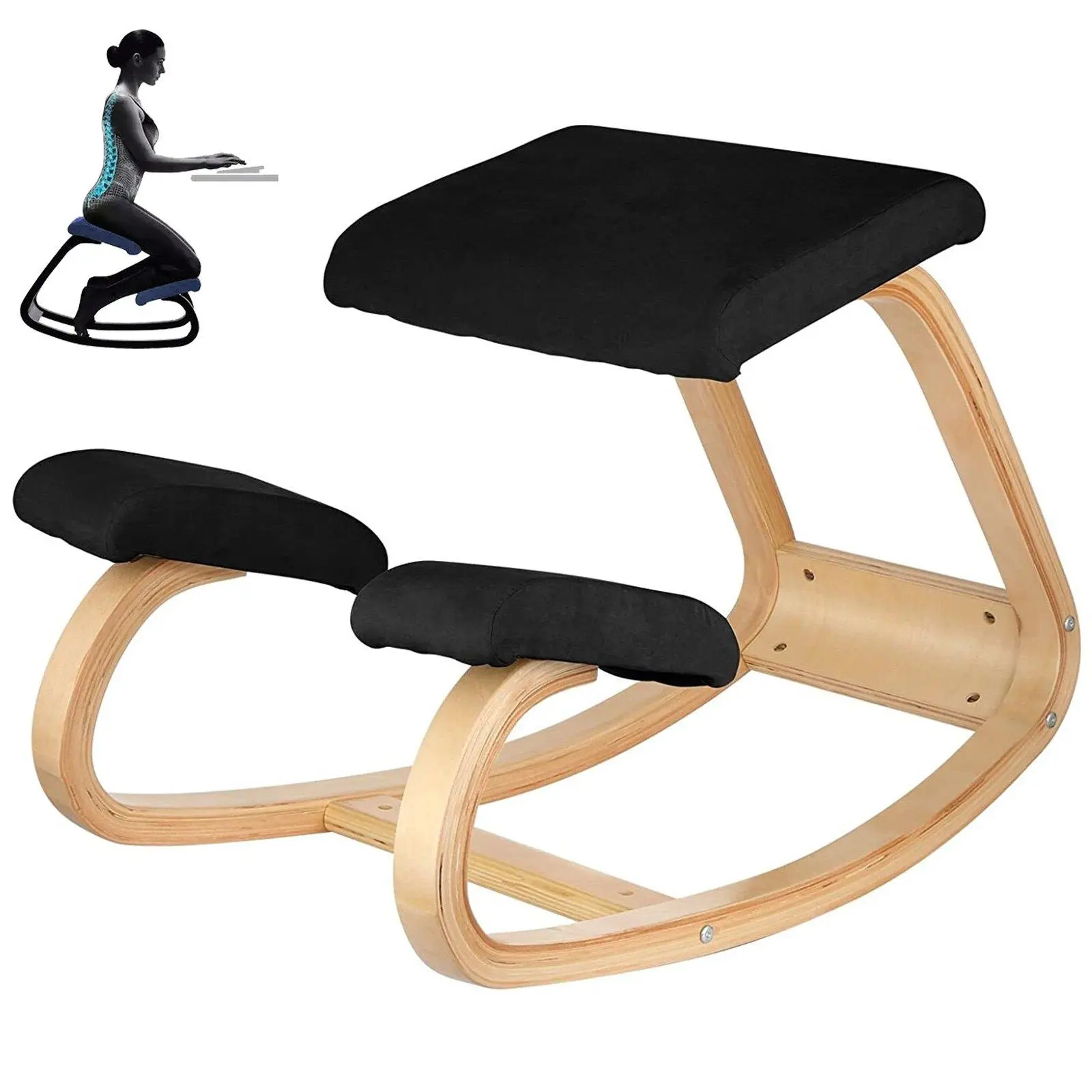 Heavy-Duty Ergonomic Kneeling Chair, Office & Home Desk Stool for Better Posture, Stress Relief, Body Shaping & Meditation