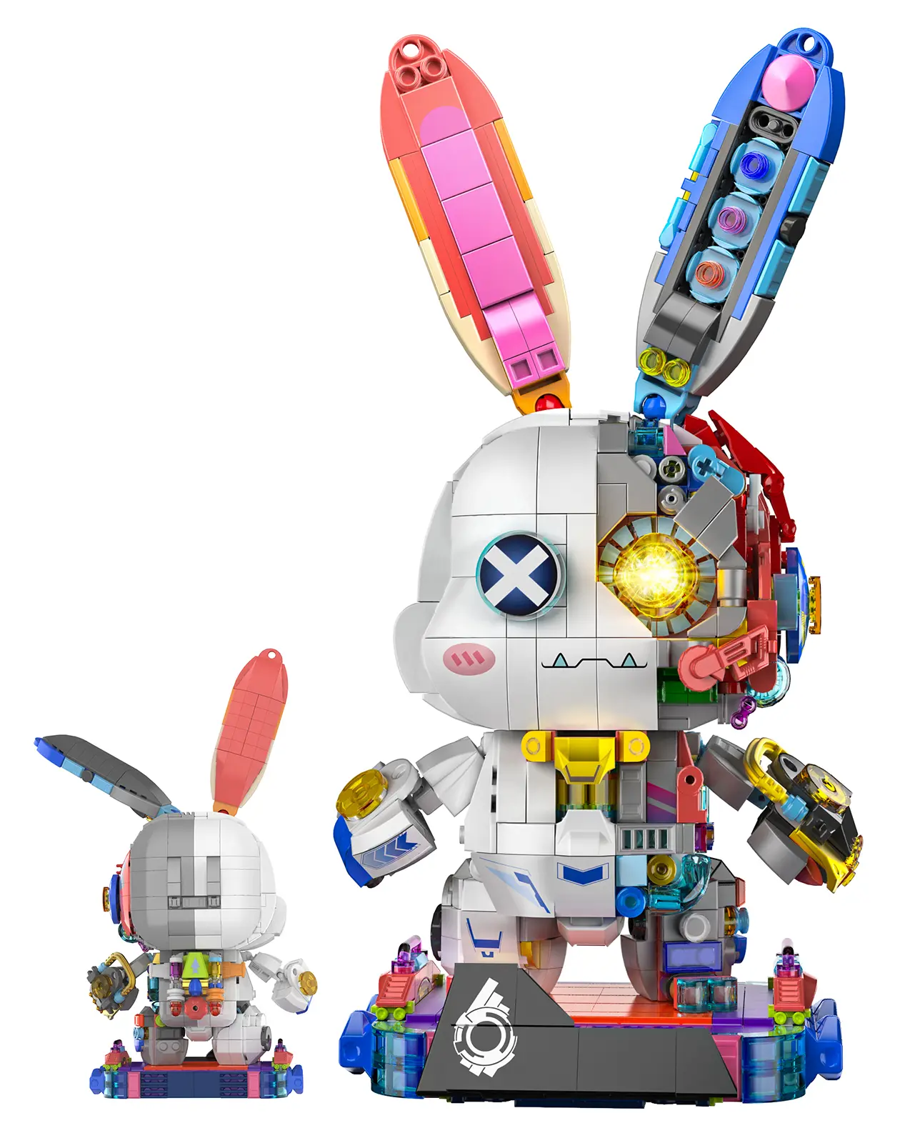 Cyber Mechanical Rabbit Building Set – Anatomical DIY Assembly Blocks, Movable Joint Tech-Cute Bunny Model Kit, Best Friend Birthday Gift for Teens Desk Decor