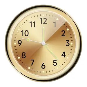Pocket Small Mini Luminous Quartz Analog Watch Stick-on Clock for Car Boat Bike~