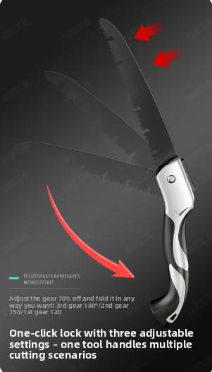 Folding saw, woodworking cutting pruning hand saw equipped with an SK5 curved blade for garden pruning—a folding hand saw suitable for tree trimming, camping, gardening, and woodworking tasks.