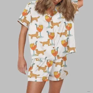 Golden Retriever Pajama Set: Aperol Spritz Matching Pajamas for Couples