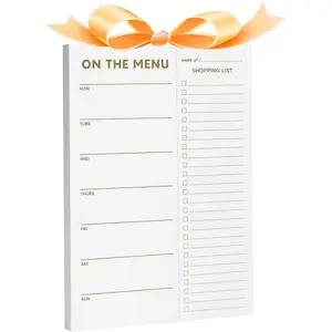 Gold Weekly Meal Planner and Grocery List Magnetic Notepad for Bridge, Meal Planning Pad with Tear Off Shopping List, For Weekly Menu Planning Weight Loss or Family Dinner List (7x10”)