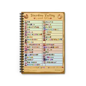 Stardew Valley Notebook | Loved Gifts | Cute Cottagecore Journal | Kawaii Daily Planner | School Supplies | Study Essentials | Cozy Gamer Gift | Gift Under $20