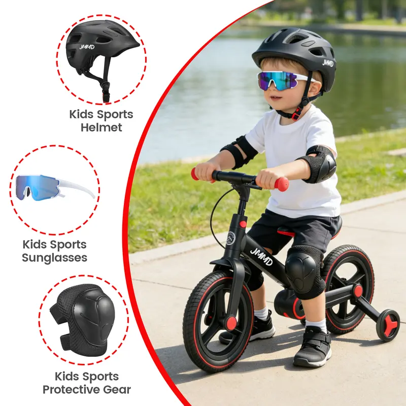 Product Introduction of 【ChristmasGifts】JMMD Multi-Functional 6-in-1 Toddler Bike for 18-60M Baby Balance Bike with Training Wheels, Pedals & Push Handle | Ride-On Toy with Brakes & Kickstand | First Birthday Gift for Baby Boys & Girls 2