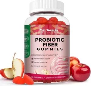 9-in-1 Probiotic Prebiotic Fiber Gummies for Adults & Teens 16G Fiber per Serving, Psyllium Husk Fiber Supplement with 5 Billion CFU Bacillus Coagulans, Inulin, ACV for Digestion & Gut - 60 Counts