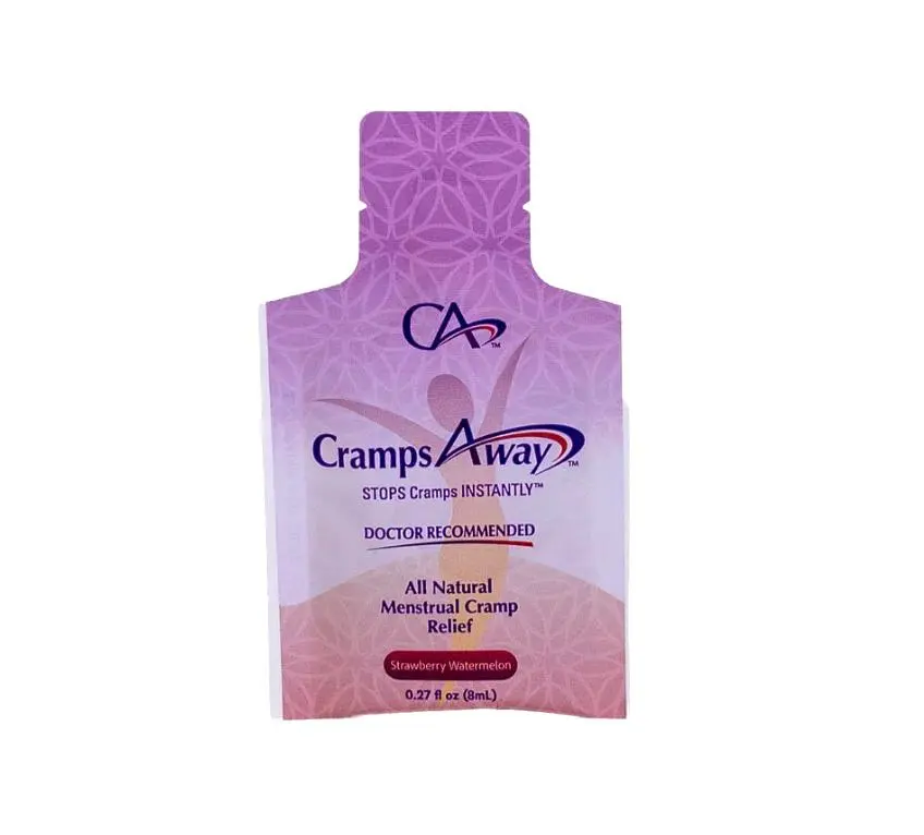 CrampsAWAY 5 Pack - A Safe, Patented, All-Natural, drug-free, Doctor recommended, Strawberry Watermelon Flavor Menstrual Cramp Supplement for Fast Menstrual Cramp Relief Healthcare Edible Fitness Dietary