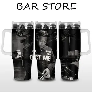 [Bar] Donny Toliver - Octane Album V7 2026 40oz Stainless Steel Tumbler with Handle – Toliver Fans Hip Hop Fan Insulated Mug, Octane Rap Album Street Style Cup, Leakproof Travel Gift