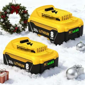 2-Pack 8000mAh Replacement for Dewalt 20V Battery Li-thium Compatible with Dewalt 20 Volt Max Battery One+ DCB200/DCD/DCF/DCG Series cordless Power Tools