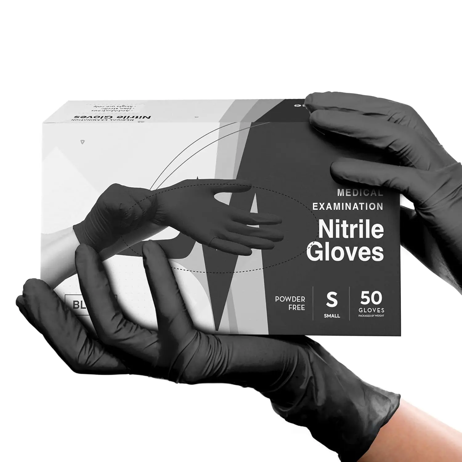 Black Gloves Disposable Latex Free Small, 50 Count -  and  Grade Surgical Gloves -  Free  Gloves Small - 3 Mil Thickness