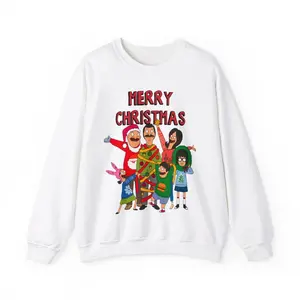 Bob's Burgers Christmas Sweatshirt, Funny Belcher Family Holiday Hoodie, Bob Linda Tina Louise Gene Fan Apparel, TV Show Supporter Top