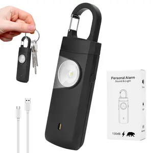 Portable Personal Safety Alarm for Women,130dB Siren & LED Light Keychain for Night Lighting,Loud Siren,Strobe Light and Keychain