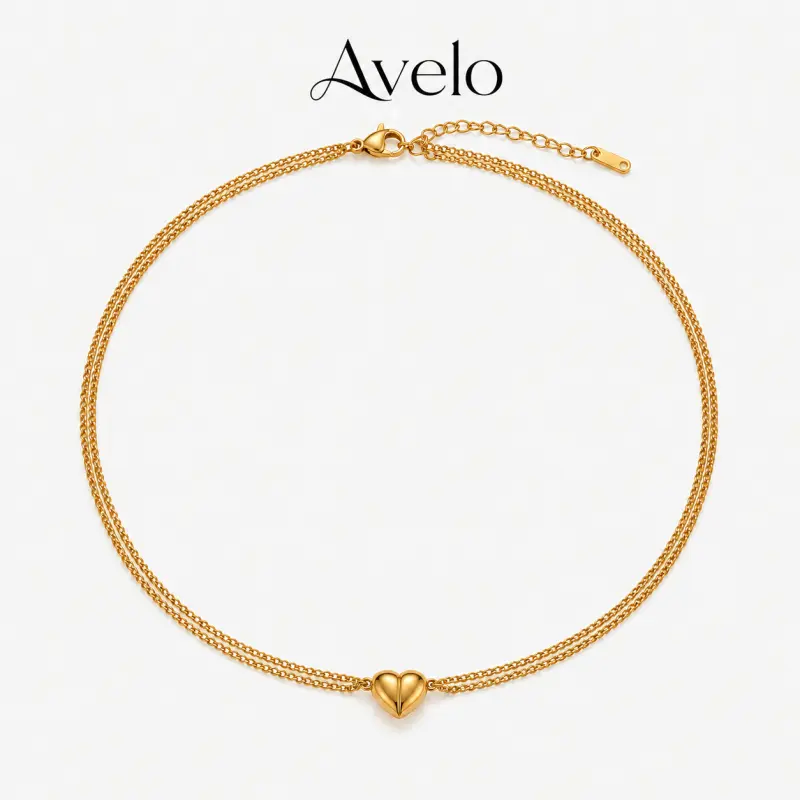 18K Gold Plated Titanium Steel Magnetic Heart Pendant Necklace for Women, Couple Lovers Charm Necklace, Dainty Love Jewelry Gift