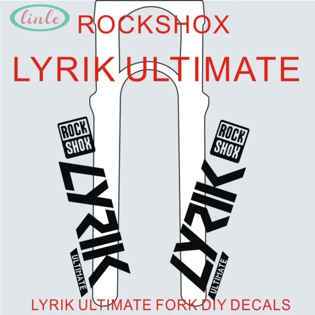 1SET ROCK SHOX Lyrik ULT for Mountain Bike, Motorcycle Decoration, Easily Upgrade Off-Road Style, Multi-color Design, Truck Car Decal, Sticker