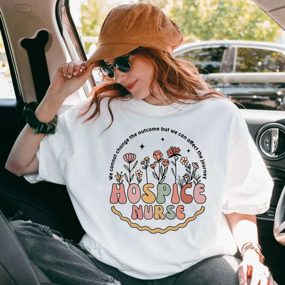 Hospice Nurse Hoodie, Retro Floral Nurse Sweatshirt, Nursing Student Tee, Registered Nurse Tshirt, Unisex Crewneck Pullover Tee, Graduation Shirt Gift, Casual Clothing