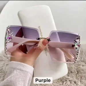 Elegant Gradient Fashion Glasses - Lightweight Design with Diamond Accents