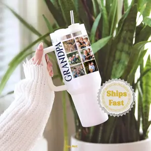 Personalized Photo Tumbler: Stainless Steel Travel Mug, Custom Family Gift