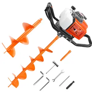 NEOTEC 72CC 52CC 2-Stroke Gas Powered Earth Auger Post Fence Hole Digger Equipped with multiple sizes of drill bit combinations, Petrol Drill Borer for Garden & Lawn, Digging