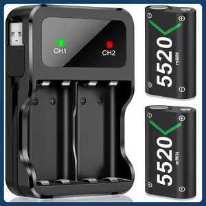 Rechargeable Battery Pack for Xbox One S/X Xbox Series S/X/Xbox One Controller 2X5520mWh Battery USB Type-C Charger